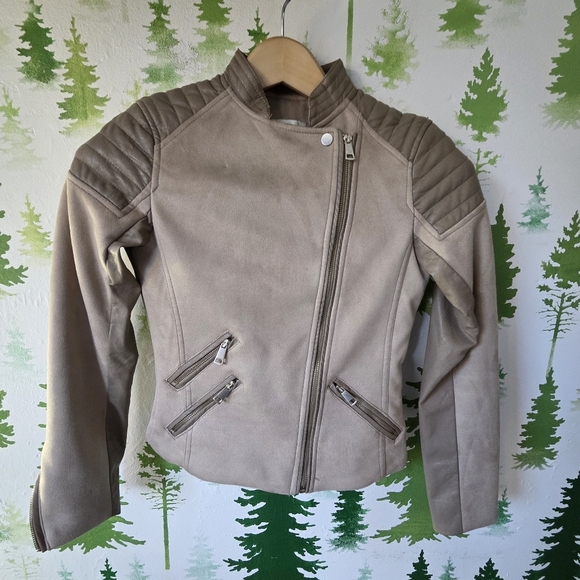 Stylish H&M Faux Leather Tan Women's Jacket - Picture 1 of 10